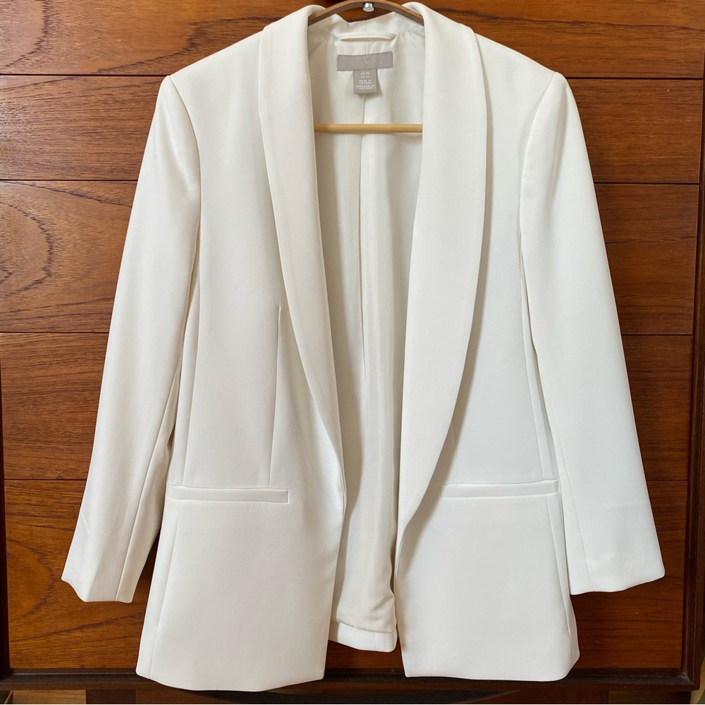H&M Women's Classic Straight Cut Blazer, XS, White